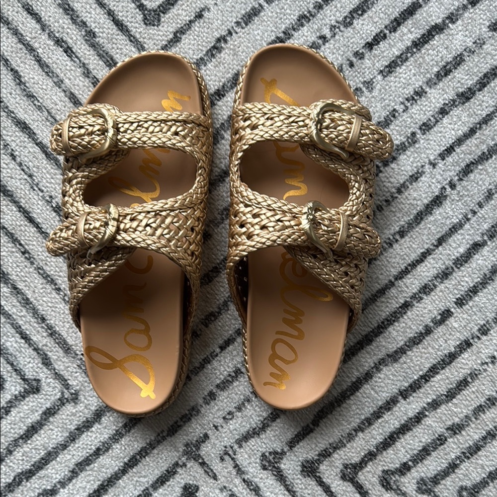 Sam Edelman Metallic Woven Sandals women size 10